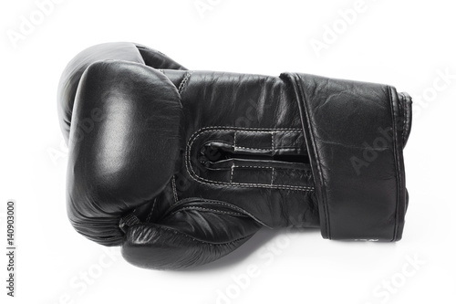 Boxing gloves close up on a white background