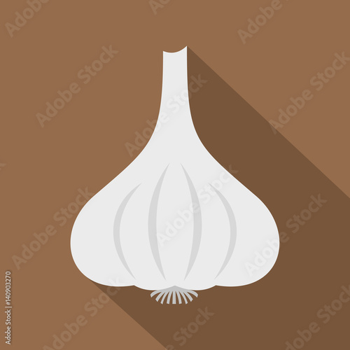 Aromatic garlic vegetable icon, flat style