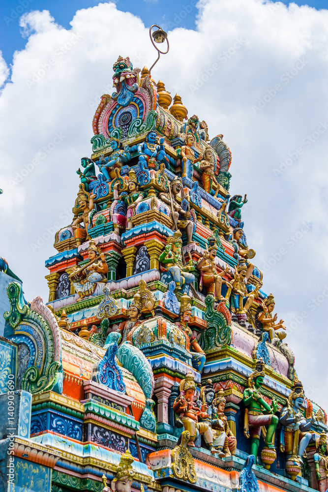 The tower of a Hindu Temple dedicated to Lord Shiva in Galle, Sri Lanka.