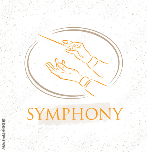 Vector illustration of flat conductor orchestra hands. Colorful chorus conductor concept for your design.