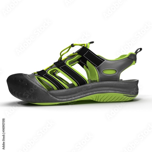 Outdoor summer sandal isolated on white. Top view. 3D illustration