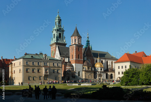 The Wawel Royal Castle in Krakow, Poland. The courtyard of the architectural complex includes the Cathedral of Saints Stanislaus and Vaclav.
