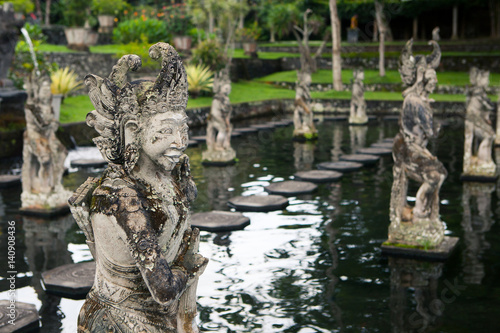 Stone sculpture on entrance door of the Temple in Bali