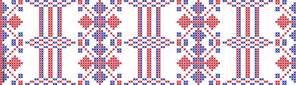 Fototapeta premium Embroidered cross-national pattern 
