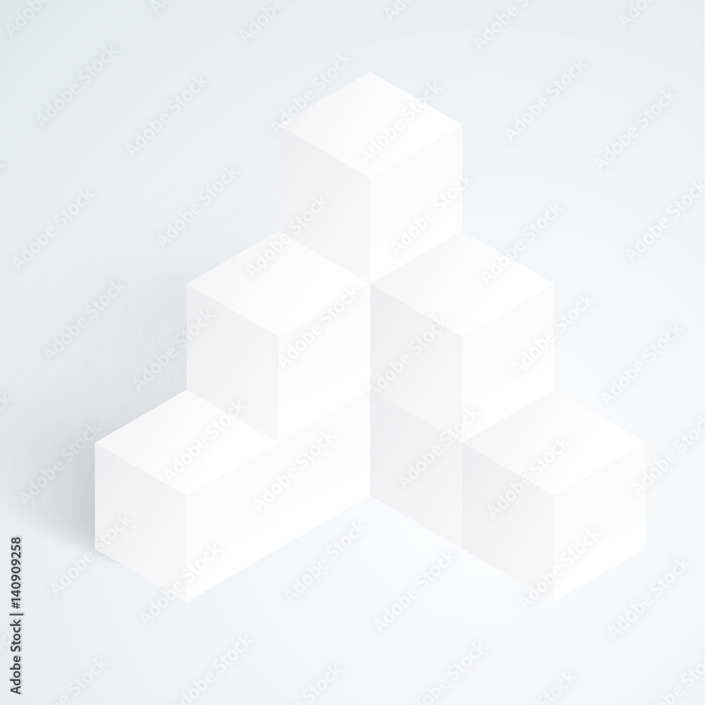 3d illustration white cubes 3d illustration white cubes