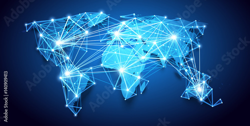 World map. Global Network. Vector