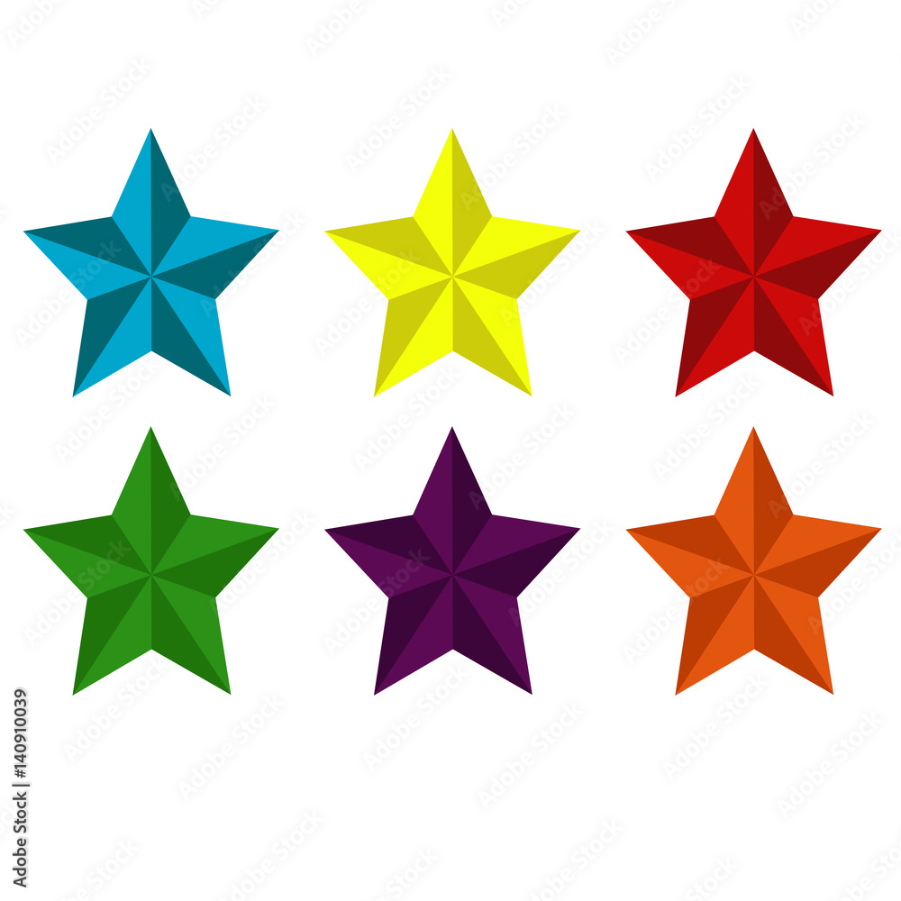 Star flat icon. Isolated vectors on white background.