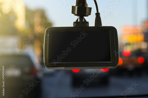 CCTV car camera for safety on the road accident photo