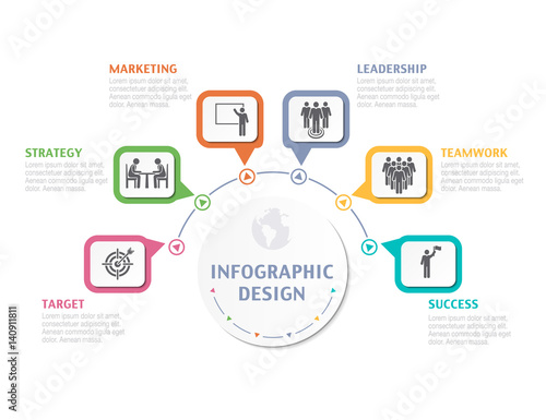 Abstract Infographic number options. Business overview visualization. Business template for presentation.