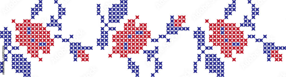 Fototapeta premium Embroidered cross-national pattern 