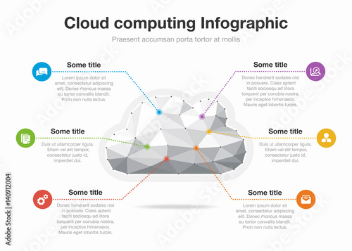 Vector Infographic Cloud computing template.
