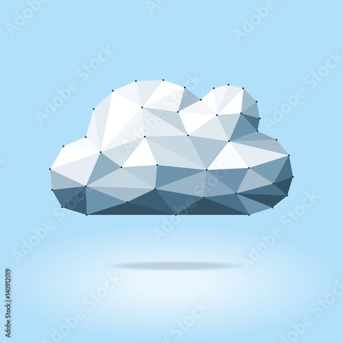 Low polygonal vector cloud. Storage place concept.