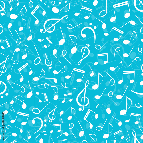 Musical seamless pattern with notes