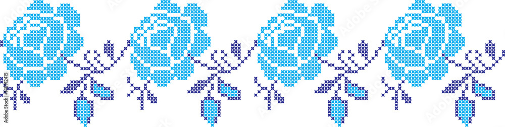 Embroidered cross-national pattern
Embroidered cross-national pattern
