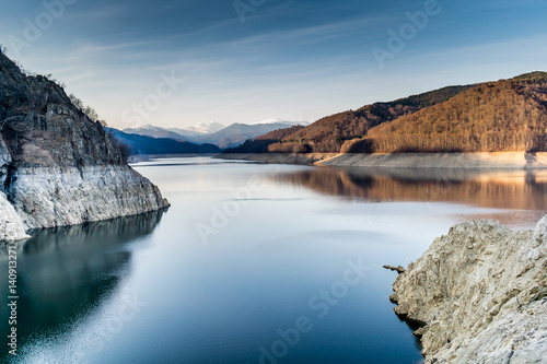 Beautiful landscape of the lake Vidraru Romania
