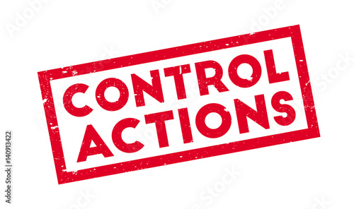 Control Actions rubber stamp. Grunge design with dust scratches. Effects can be easily removed for a clean, crisp look. Color is easily changed.
