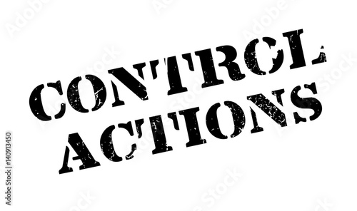 Control Actions rubber stamp. Grunge design with dust scratches. Effects can be easily removed for a clean, crisp look. Color is easily changed.