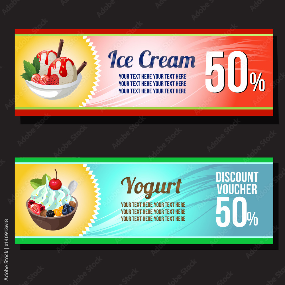 Obraz premium ice cream yogurt discount voucher