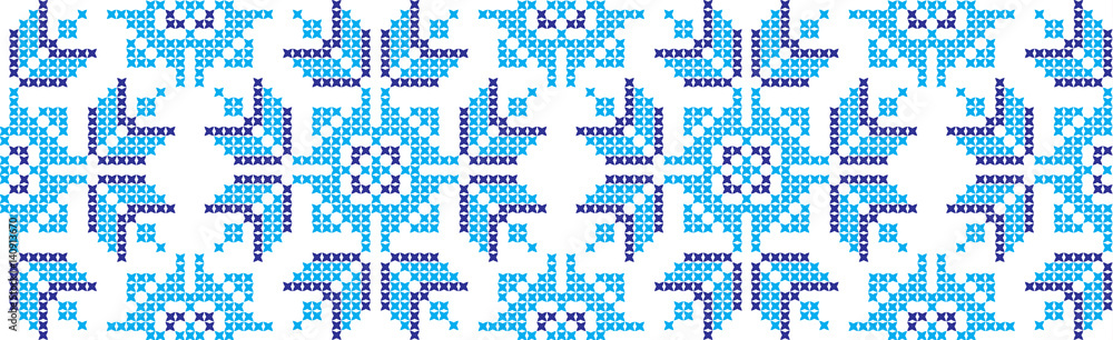 Embroidered cross-national pattern
Embroidered cross-national pattern