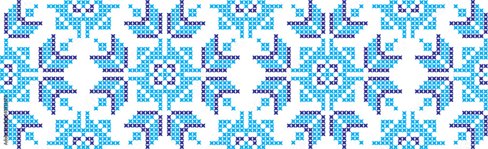 Embroidered cross-national pattern
