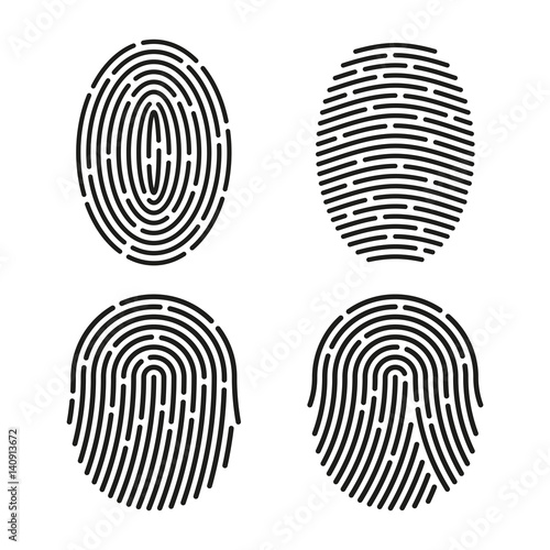 Set of fingerprint. Vector icon