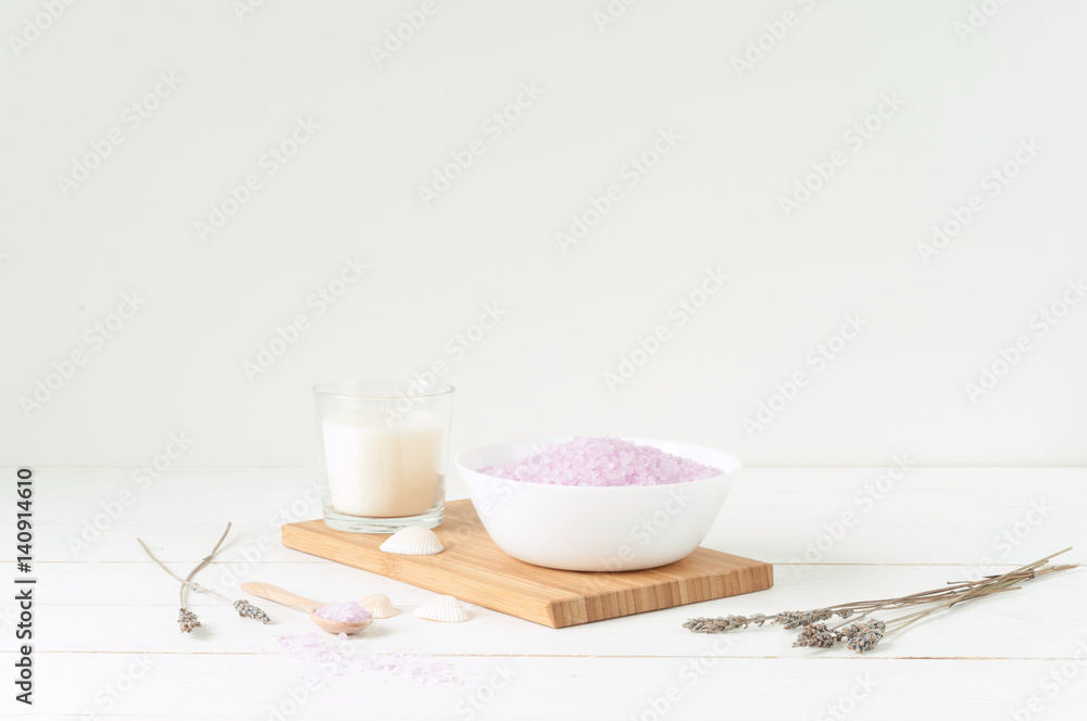 Welness products on light wooden background Welness products on light wooden background