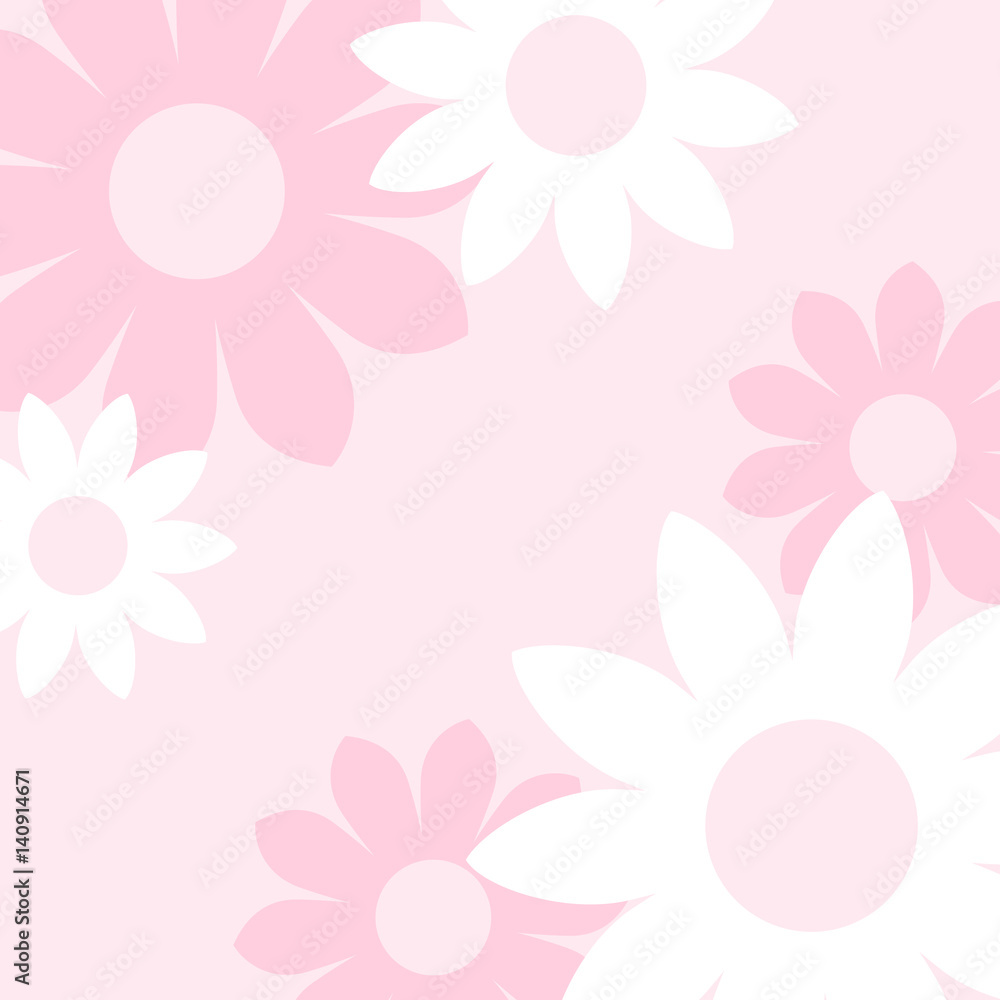 ガーリーでかわいい 大きな花の背景素材 正方形 ベクター Stock Vector Adobe Stock