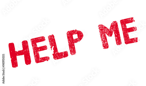 Help Me rubber stamp. Grunge design with dust scratches. Effects can be easily removed for a clean, crisp look. Color is easily changed.