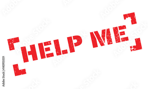 Help Me rubber stamp. Grunge design with dust scratches. Effects can be easily removed for a clean, crisp look. Color is easily changed.