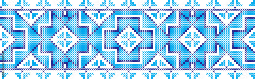 Embroidered cross-national pattern
Embroidered cross-national pattern