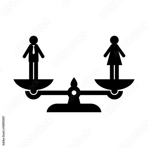 Black scale vector icon on white background