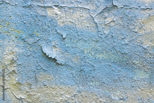 Grungy or vintage cracked blue painted stone or cement old texture as a abstract pattern wall. Conceptual banner