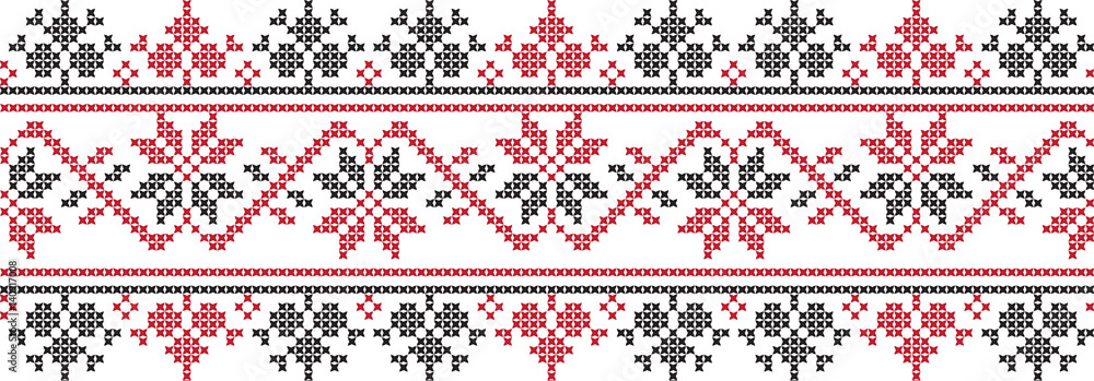 Embroidered cross-national pattern Embroidered cross-national pattern