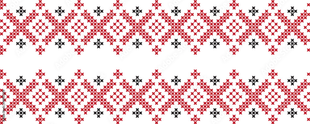 Embroidered cross-national pattern Embroidered cross-national pattern
