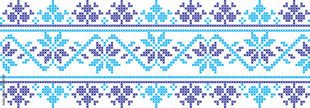 Embroidered cross-national pattern Embroidered cross-national pattern