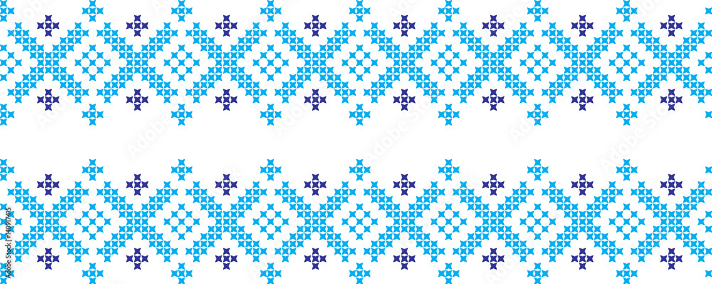 Embroidered cross-national pattern Embroidered cross-national pattern