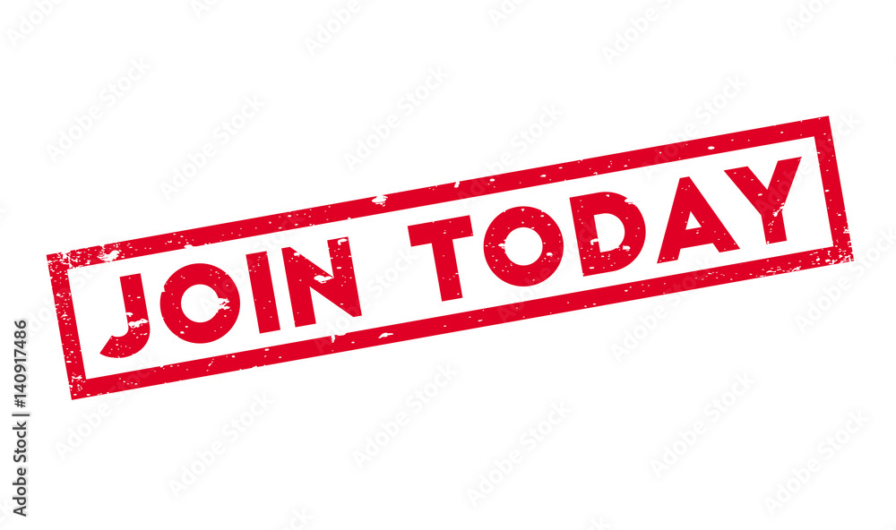 Fototapeta premium Join Today rubber stamp. Grunge design with dust scratches. Effects can be easily removed for a clean, crisp look. Color is easily changed.