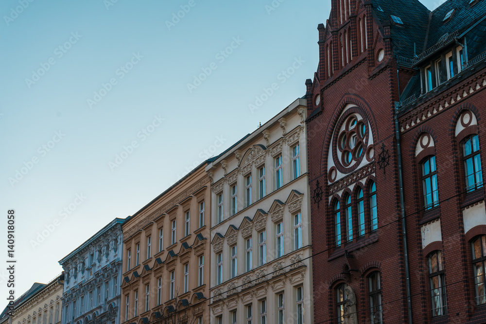 Fototapeta premium typical apartment facades at prenzlauer berg, berlin