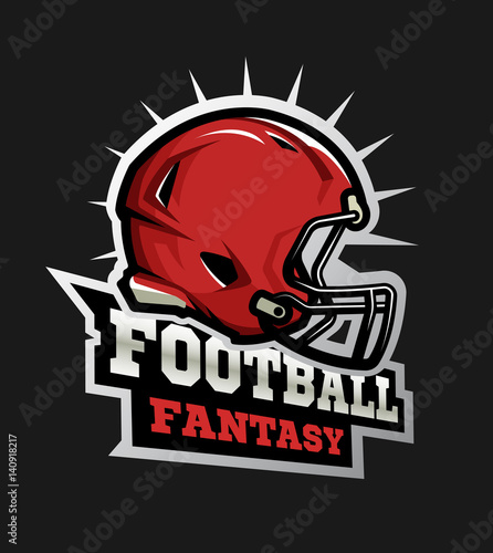 American football modern logo. Fantasy football.