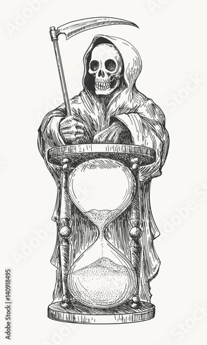 Death with Scythe and Hourglass