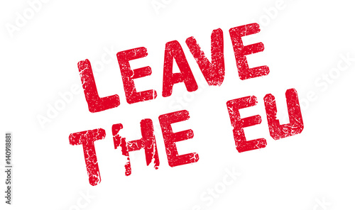 Leave The Eu rubber stamp. Grunge design with dust scratches. Effects can be easily removed for a clean, crisp look. Color is easily changed.