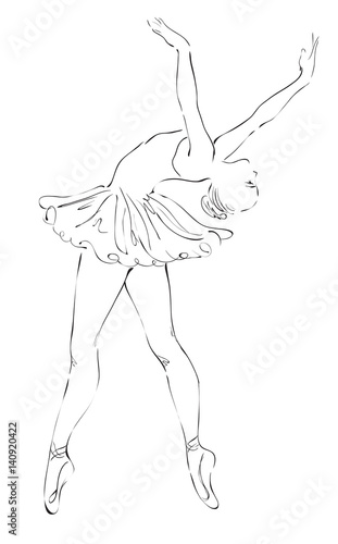 Sketch of dancing ballerina
