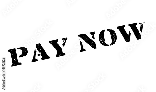 Pay Now rubber stamp. Grunge design with dust scratches. Effects can be easily removed for a clean, crisp look. Color is easily changed.