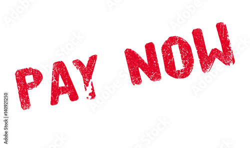 Pay Now rubber stamp. Grunge design with dust scratches. Effects can be easily removed for a clean, crisp look. Color is easily changed.