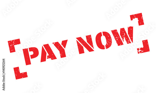 Pay Now rubber stamp. Grunge design with dust scratches. Effects can be easily removed for a clean, crisp look. Color is easily changed.