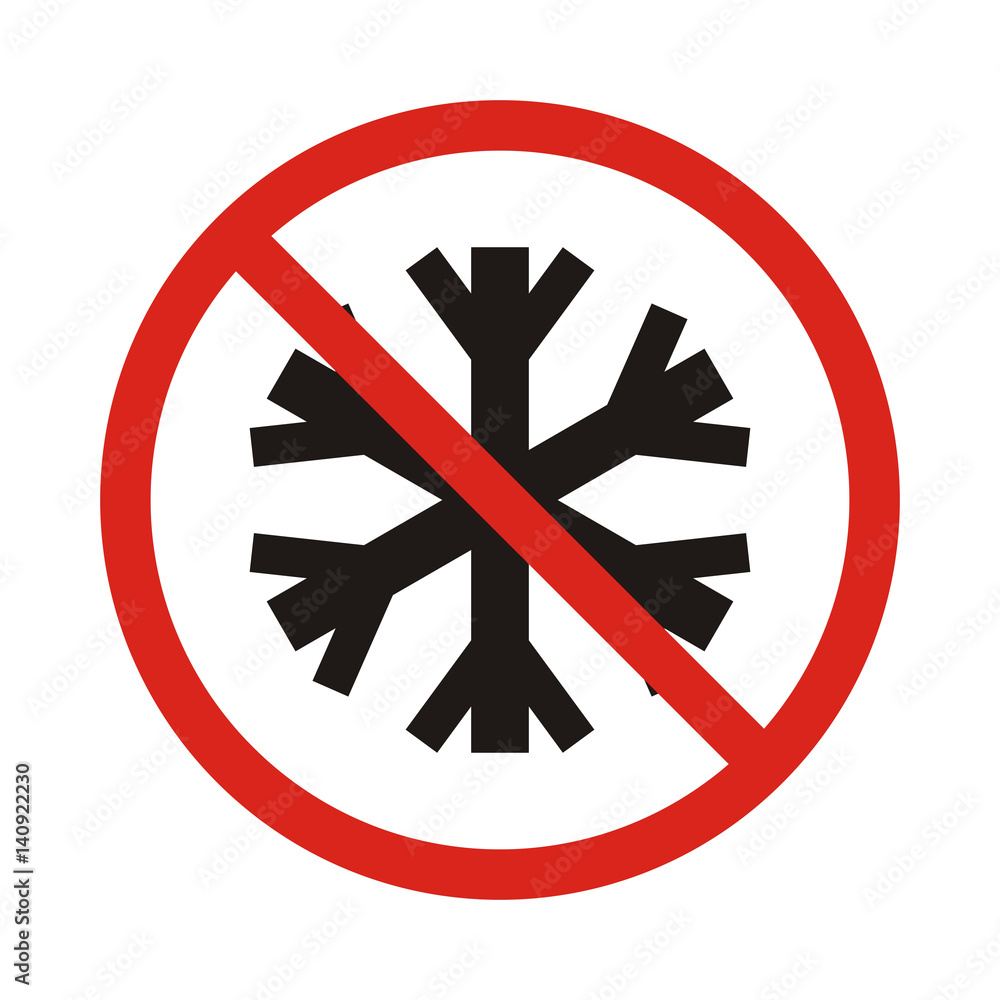 no snowflake. no frozen. Red prohibition sign. Stop symbol no snowflake. no frozen. Red prohibition sign. Stop symbol