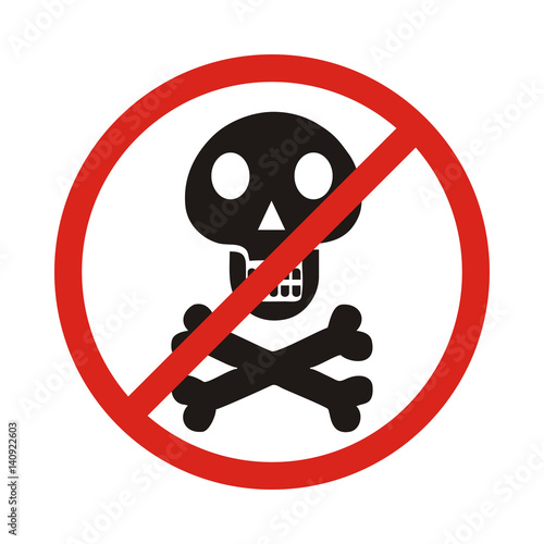 no skull and bones sign on white background