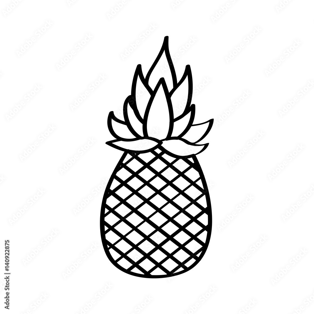 pineapple fruit icon over white background. vector illustration pineapple fruit icon over white background. vector illustration