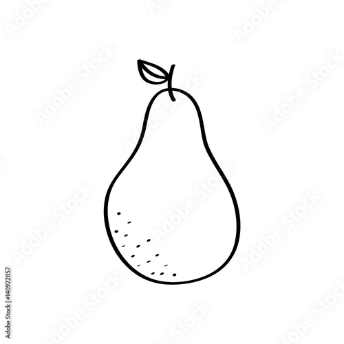 pear fruit icon over white background. vector illustration