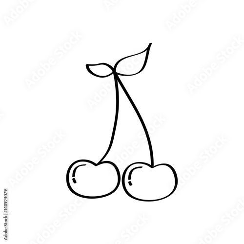 cherry fruit icon over white background. vector illustration